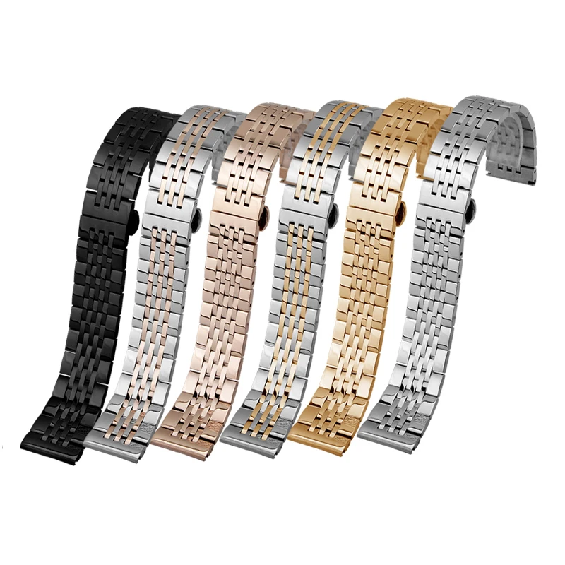 

12 14 15 16 18 19 20 21 22 23 24mm Solid stainless streel watchband replacement matel belt for men and women watch chain