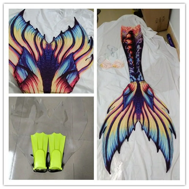 Hot!2018 NEW Fancy Kids Adults Ariel Mermaid Tail with mono fin Flipper Swimmable Costume Summer Beach Vacation Cosplay Costumes | Детская