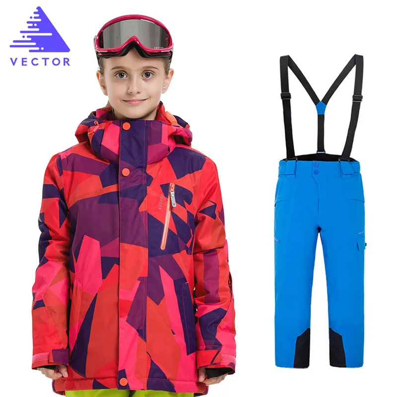 Girl Ski Suit Waterproof Windproof Hooded Jacket and Pant High Quality Kids' Winter Snow Girls Clothes Outdoor-20-30 Degree - Цвет: Girls3