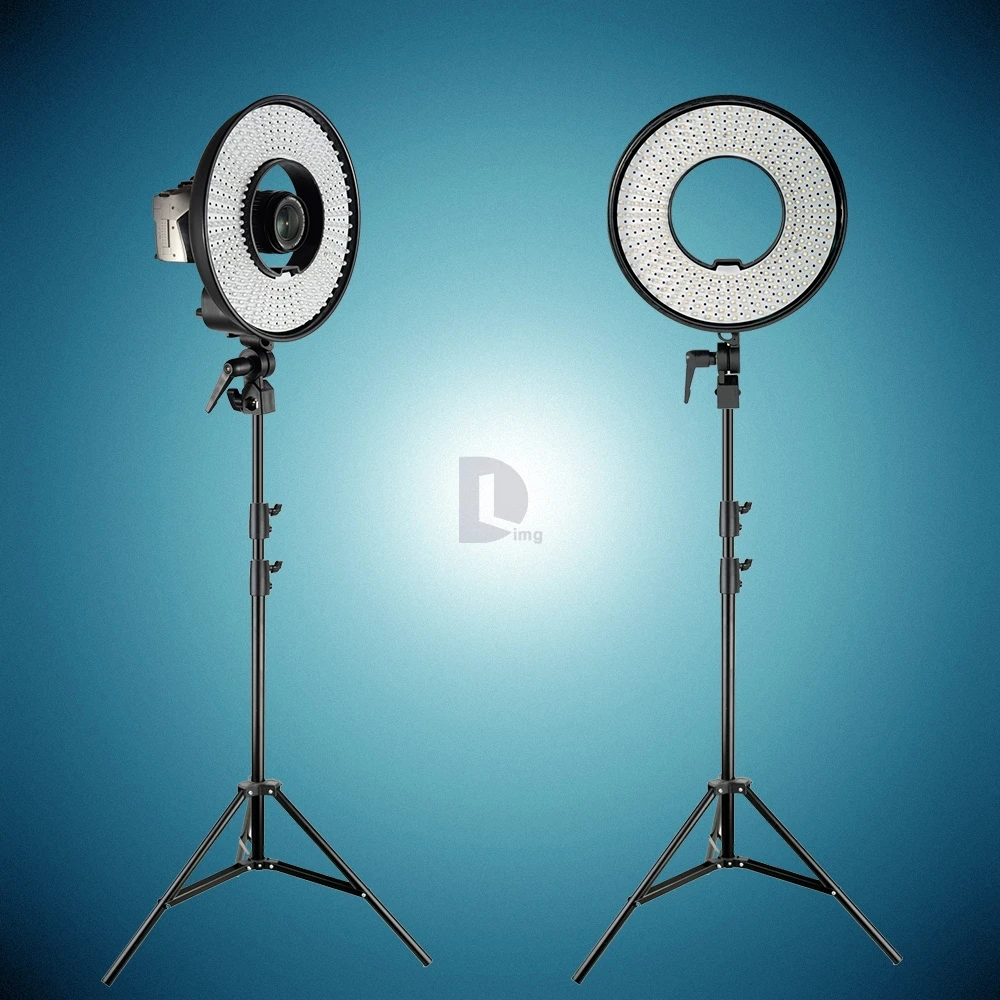 FalconEyes DVR-300DVC LED Ring Video Studio Light + 2m (6.5ft) Studio Light Stand For Canon Nikon Sony DSLR Cameras P0022684