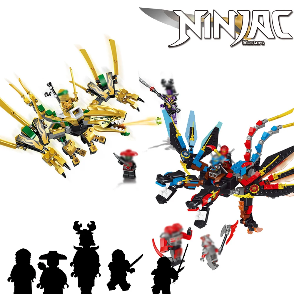 

Ninja Series Building Blocks Set Ninjagoed Golden Dragon Ground Auger Bricks Toys Compatible with LegoING