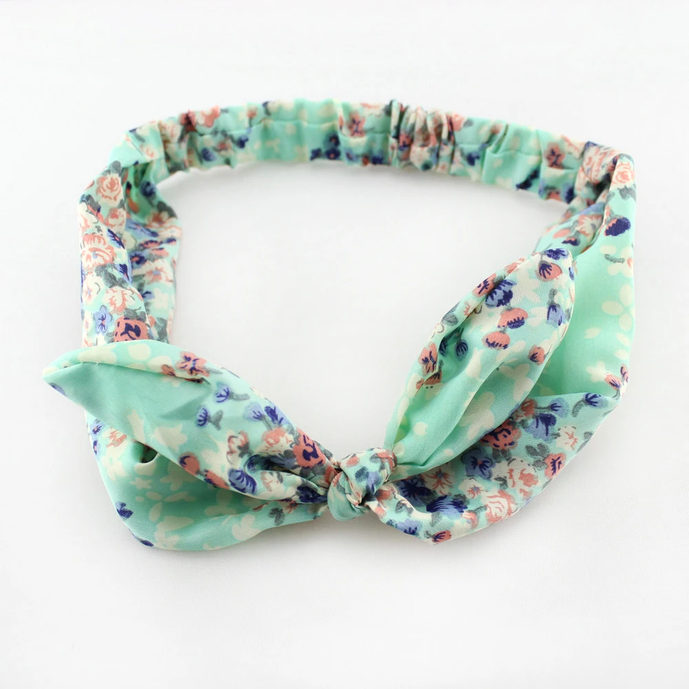 1pcs Lovely Women Headband Striped Rabbit Bunny Ear Ribbon Wire Headband Scarf Cute Bow Head Band