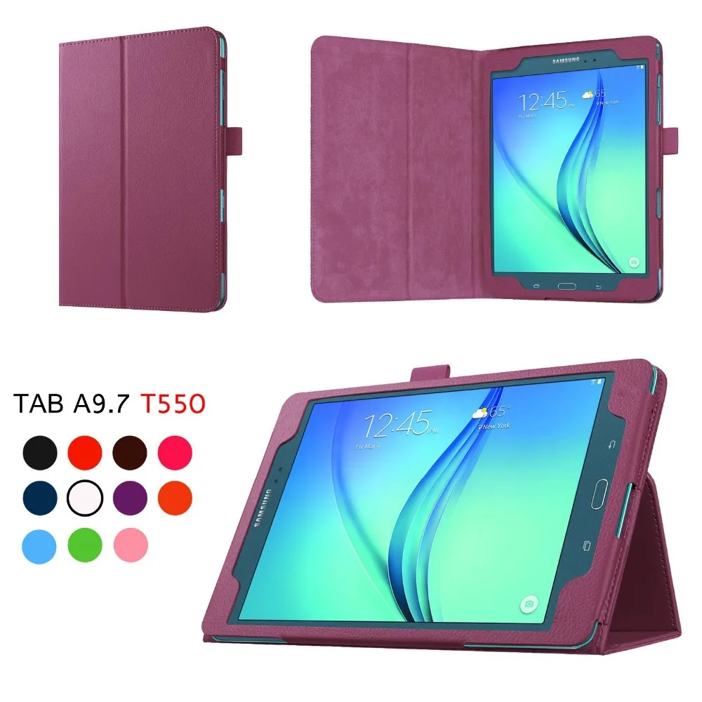 Складной защитный чехол с текстурой личи для Samsung Galaxy Tab A T550 T555 SM кожаный смарт