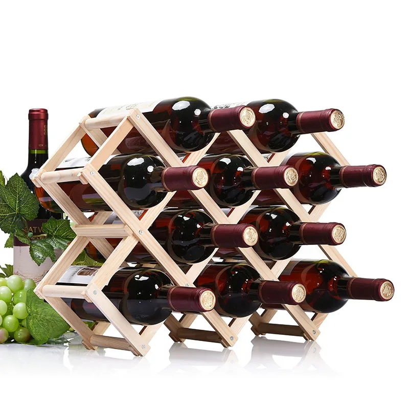 

Home wood creative folding wine rack wine rack 3/6/10 bottle folding wine rack