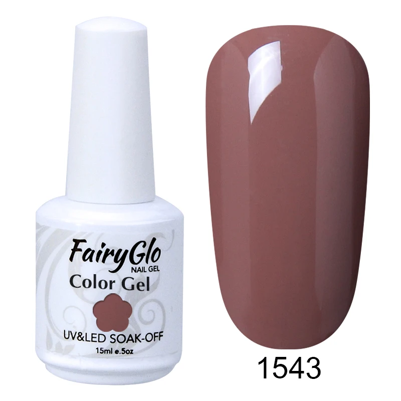 FairyGlo 15 мл белый флакон гель для ногтей УФ-гель для ногтей верхнее покрытие длинный последний Гибридный гель лак обычный лак для ногтей Lucky Enamal - Цвет: 1543