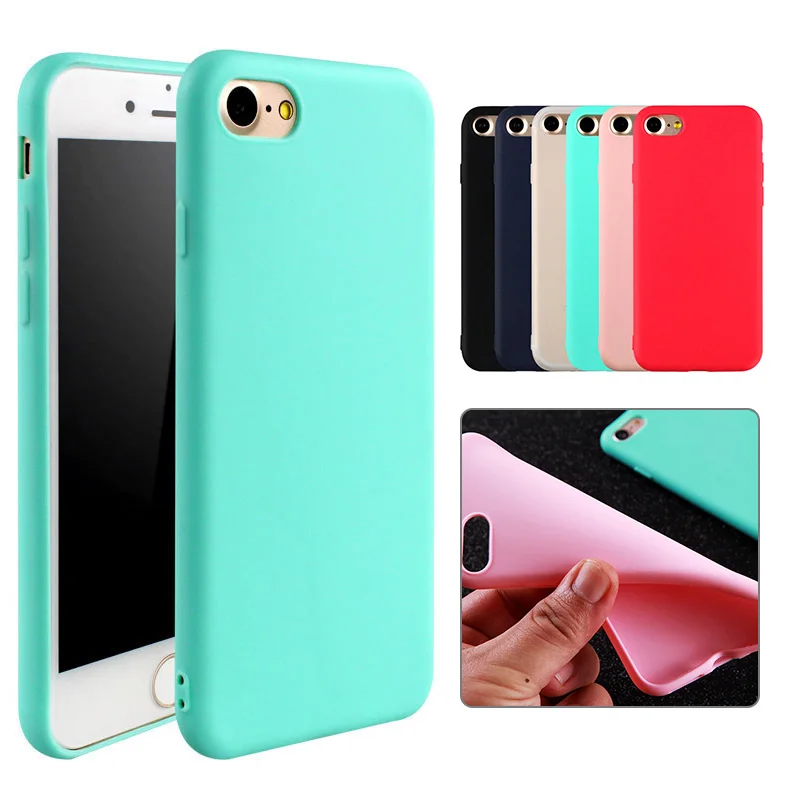 

New Plain Colors Silicone Soft TPU Phone Case Matte Case Soft High Flexibility Back Cover For iphone 6 6s 7 7Plus 8 8Plus X