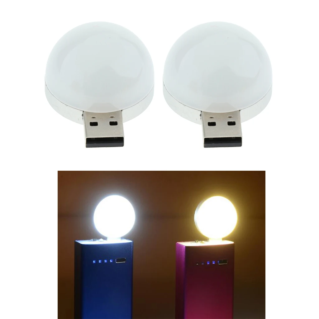 2 Pack USB LED Rounded Night Lamp for Bedroom Table Tent Reading
