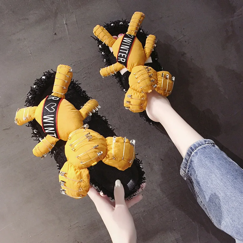 

2019 Summer New Thick-Bottom Platform Crystal Slippers Casual Black Shoes for Women Beach Sandals Flip Flops Zapatillas De Mujer