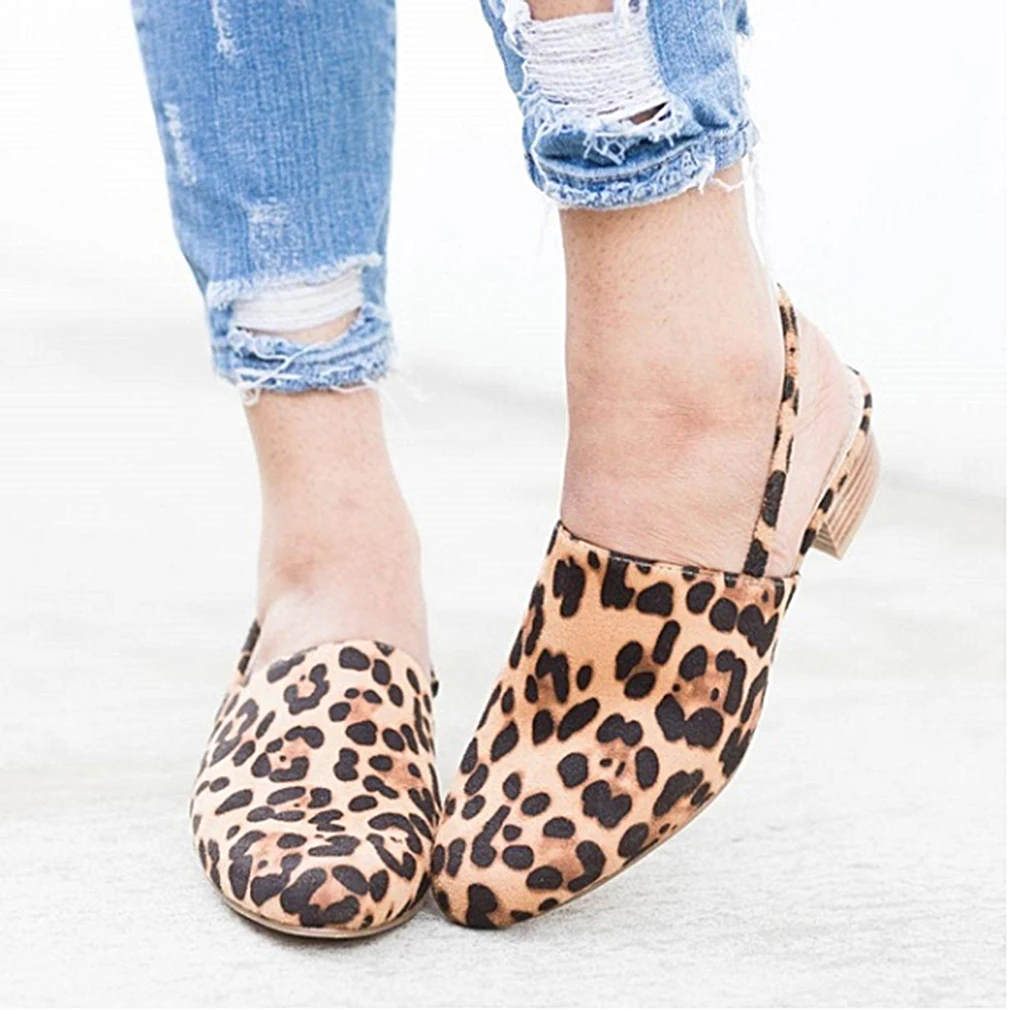 

Women Sandals Fashion Leopard Summer Shoes Woman Square Heel Sandals Size 35-43 Casual Shoes Woman Sandals Zapatos Mujer Shoes