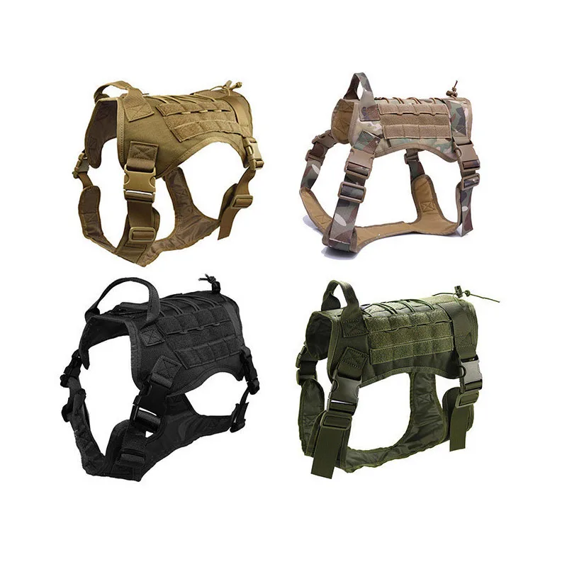 

High Quality Outdoor Tactical Dog Harness Vest No Pull Military Hunting Dog Vest Harness 1000D Nylon Harnesses For Large Dogs