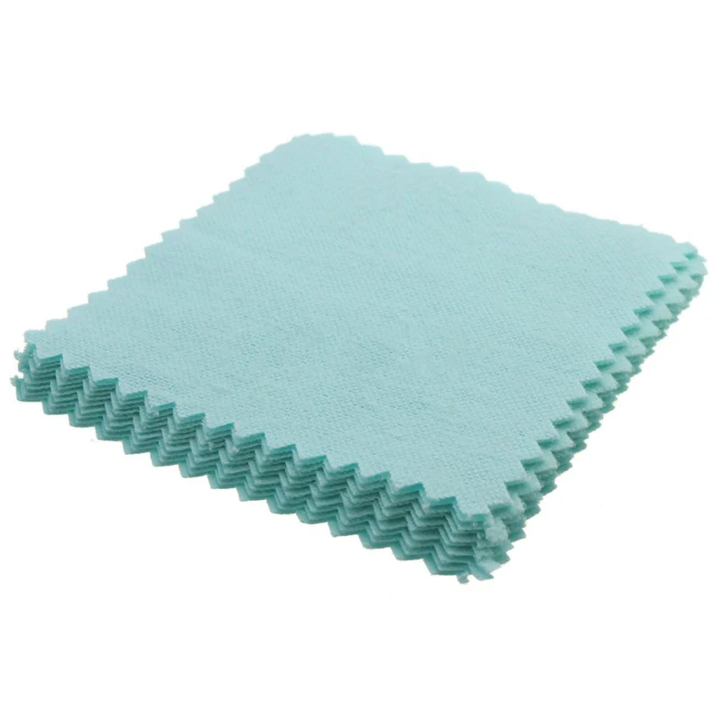 100pcs Silver Jewelry Cleaning Cleaner Polishing Cloth Jewelry Making tools 80 x 80mm Blue Color