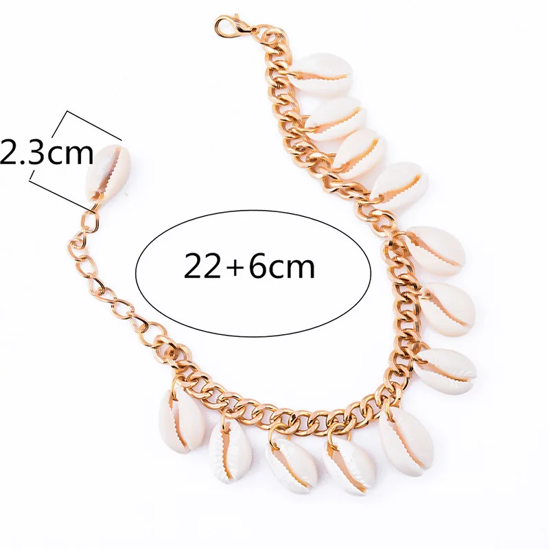 Natural Shells Anklets For Women Boho Handmade Rope Chain Sea Shell Ankle Bracelet Beach Jewelry Lucky Gifts