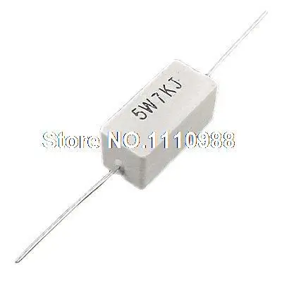 

10 Pcs 5W 7K Ohm 5% Axial Lead Cement Power Resistors