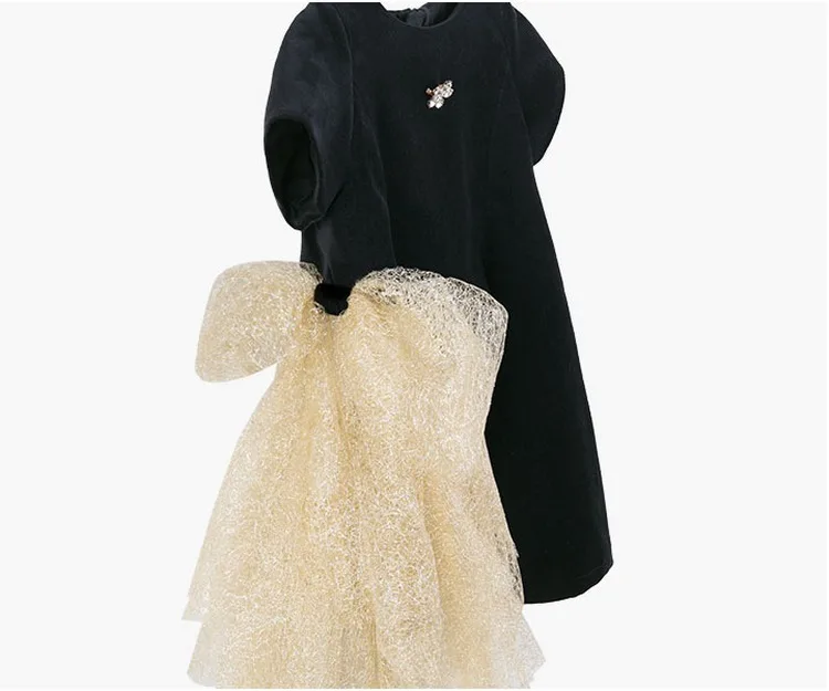 Новинка, Роскошная детская одежда, благородное платье принцессы черного цвета с лебедем и шампанским, нарядное платье для маленьких девочек