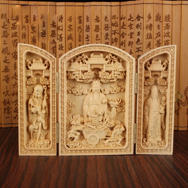 Прямая поставка китайские резные строительные резьбы Avalokitesvara три коробки