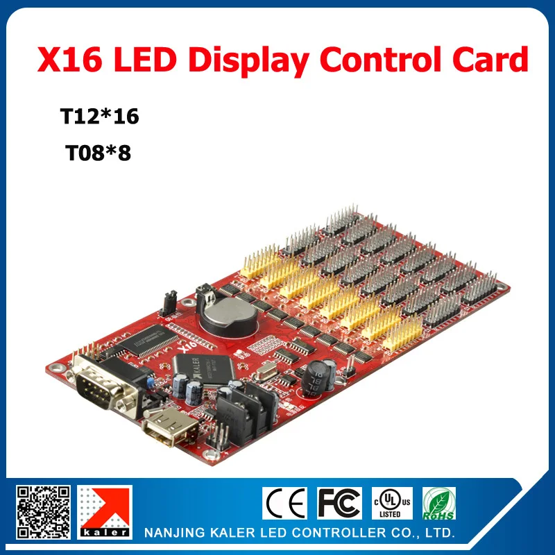

kaler Kaler X16 Moving Text LED Control Card Support Multi-language Programmable Display Controller support 256x9999pixel