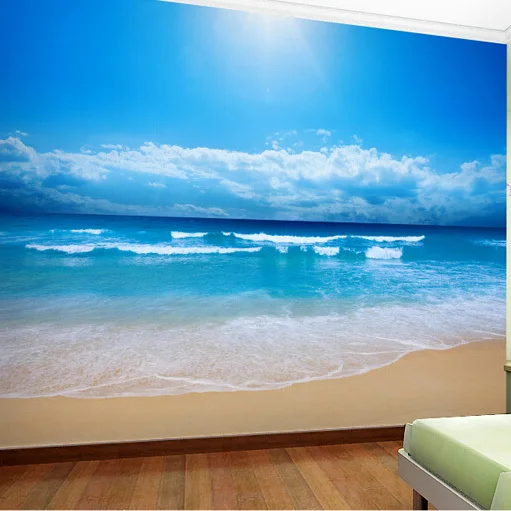 

sea and sun of beach big wall mural for living room background wonderful choice