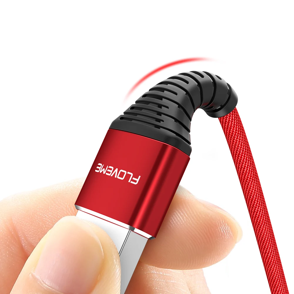 FLOVEME مصباح ليد USB نوع C كابل الشاحن لسامسونج ملاحظة 9 USB-C سريع شحن الهاتف المحمول بيانات كابل علامة هواوي Xiaomi كابو