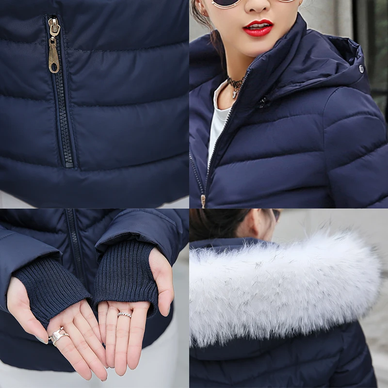 Парка женская с капюшоном и большим меховым воротником|women winter coat|women fashion coatfashion