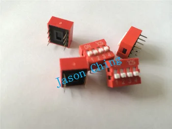 

100pcs 4P 4 Position DIP Switch 2.54mm Pitch 2 Row 8 Pin Slide DIP Switch