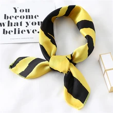 Маленький шелковый квадратный шарф для женщин модный принт для офиса женские шейные шарфы повязка для волос носовой платок для девочек дизайнер