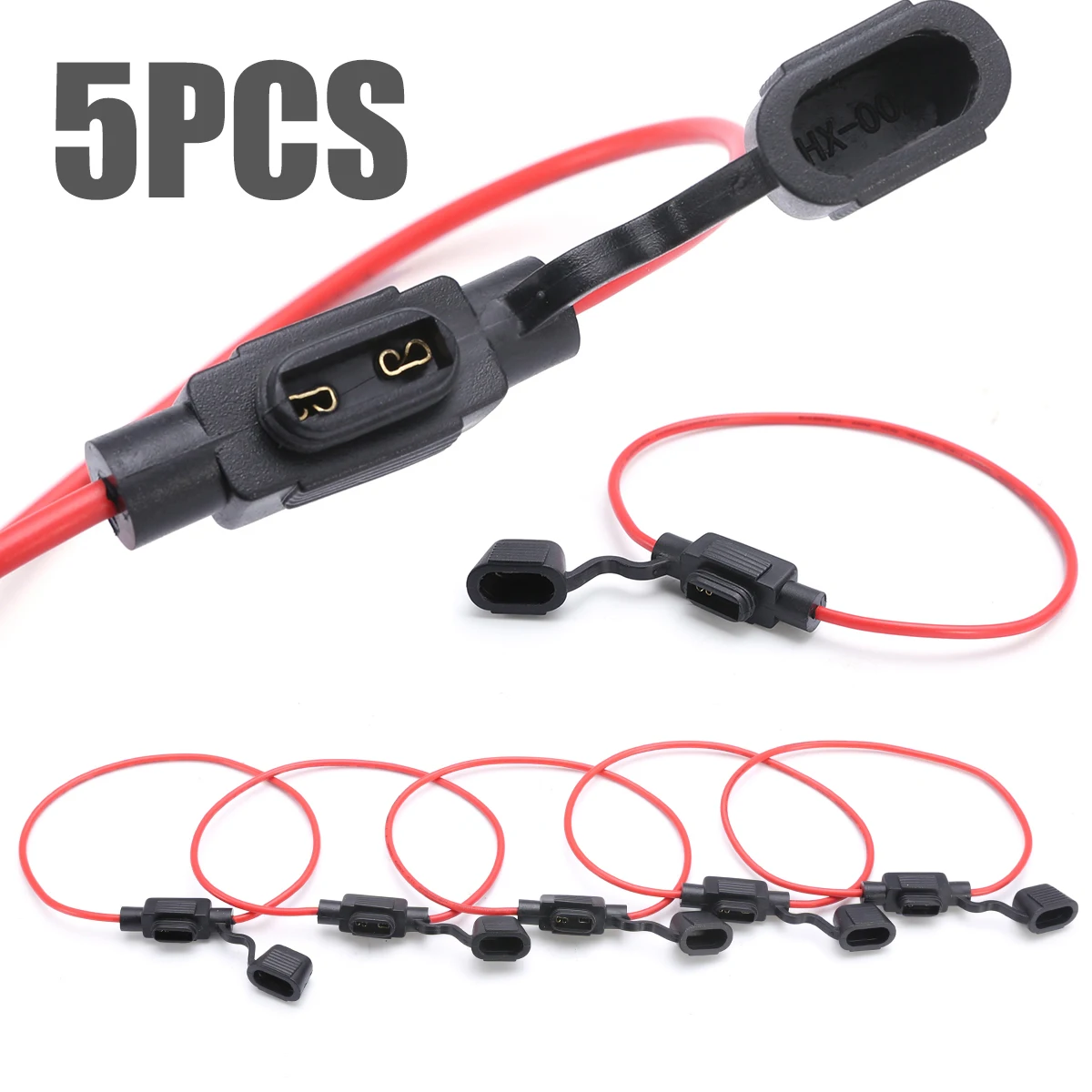 

5pcs DC 12V Waterproof Power Socket Mini Blade Type In Line Fuse Holders With 20A Fuse