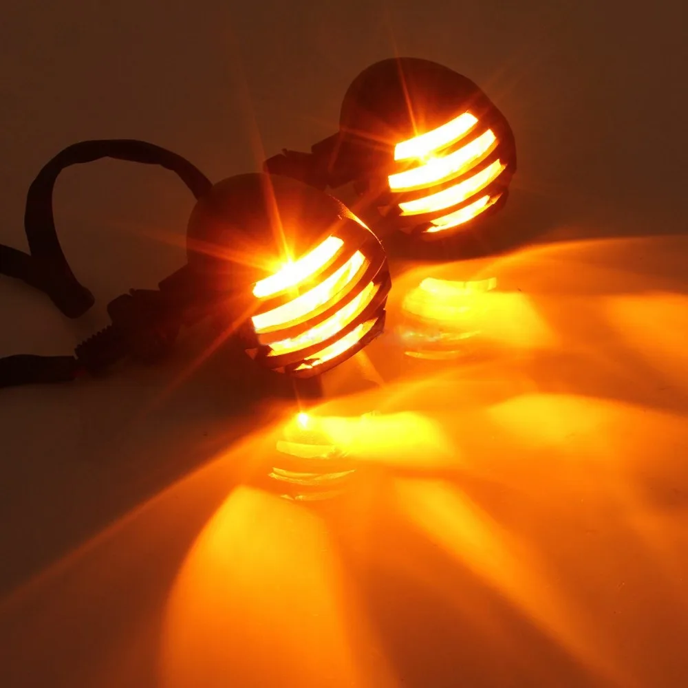 Chrome Bullet Motorcycle Turn Signals 12v Indicators Chopper Bobber