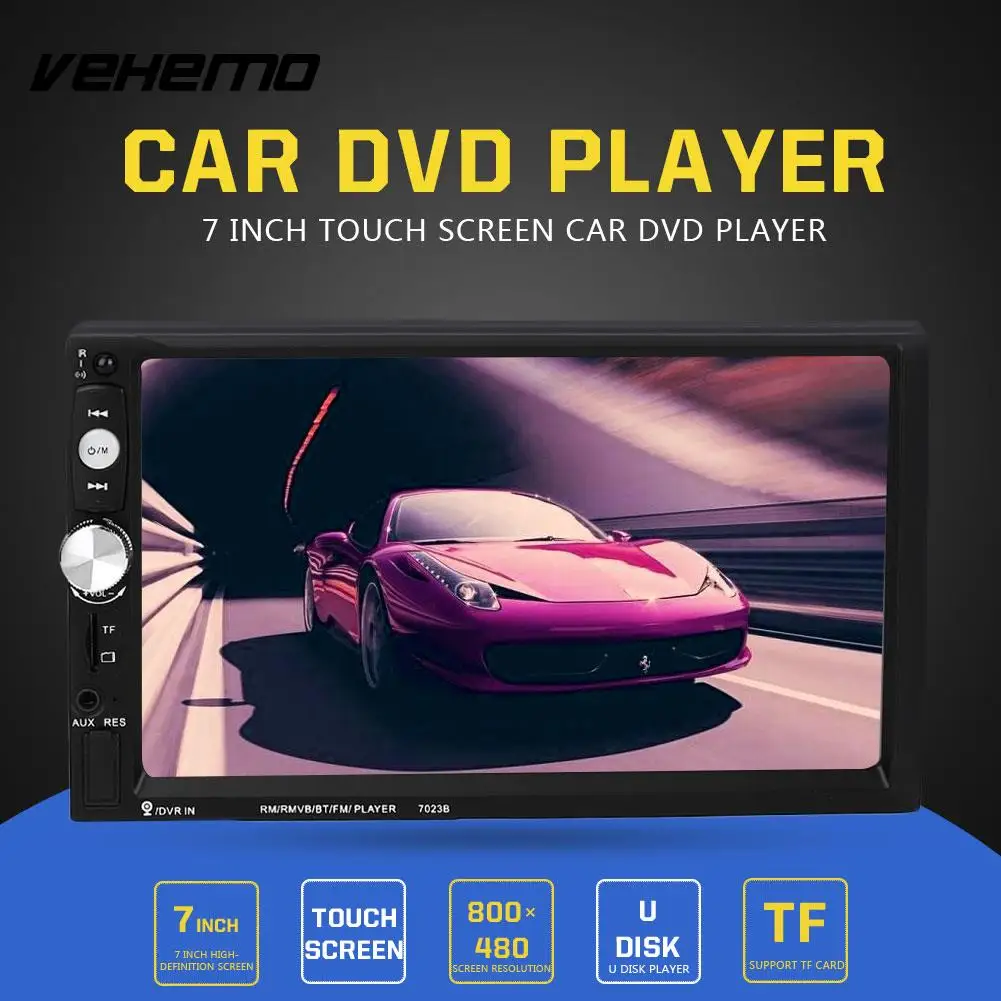 

12V 7023B Car Auto 7 Inches HD Touch Screen DVD Player Bluetooth With Remote