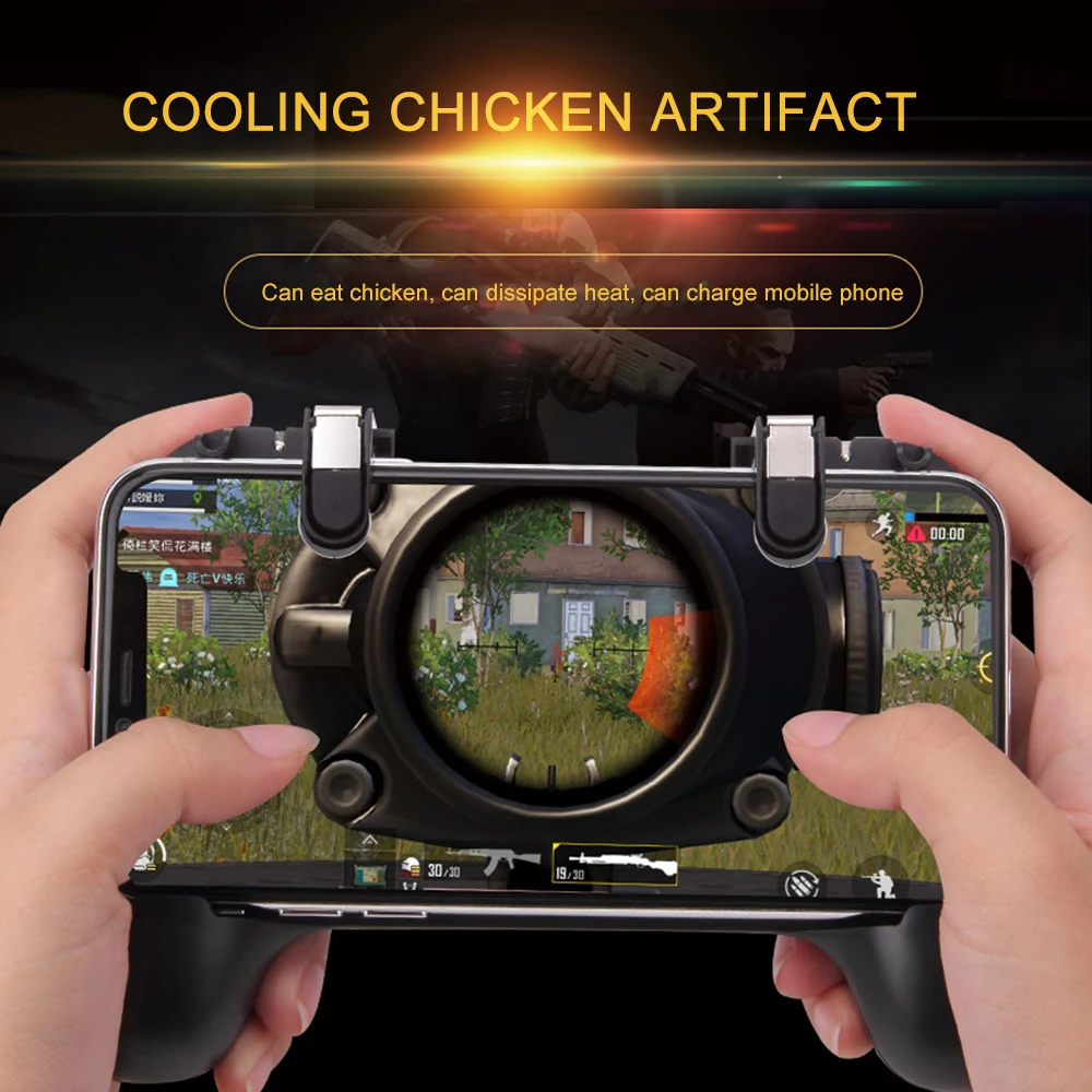  PUBG Mobile trigger For xiaomi iPhone Android iOS free fire Game Controller Gamepad Cooling Pad Fan
