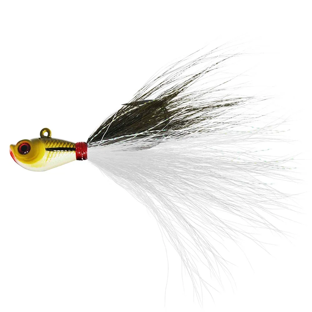 7 г, 15 г, 28 г, 42 г, 56 г, 6 цветов, bucktail jigs 3D eyes, светящиеся приманки для рыбной ловли в соленой воде - Color: tawny