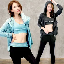 Комплект для занятий спортом на открытом воздухе, женские комплекты для йоги для спортзала, куртка для бега и спортивный бюстгальтер, жилет и спортивные брюки для фитнеса и тренировок, спортивный костюм