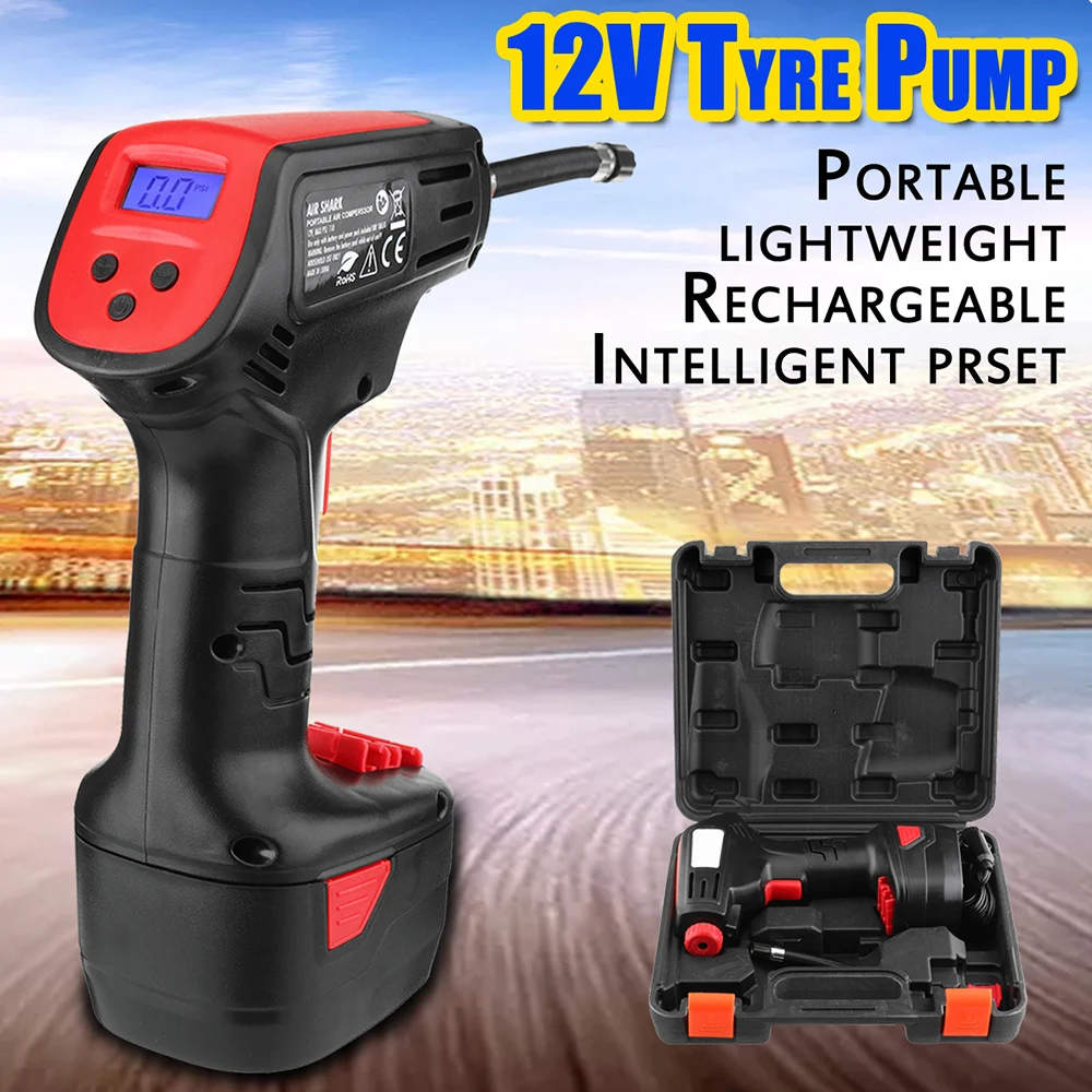

KKMOON 12V Home Use Portable Air Pressure Compressor Digital Car Pump Tyre Inflator