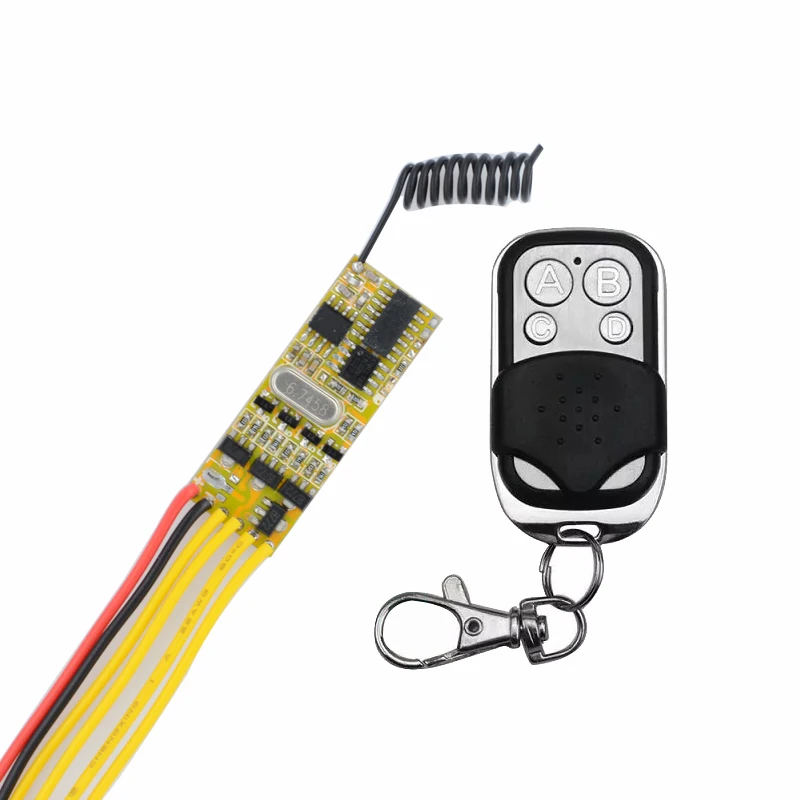 

DC 3V 3.6V 3.7V 4.5V 5V 6V 7.4V 9V 12V Micro Remote Control switch 4CH Mos Small Wireless Switch Output 4CH VCC