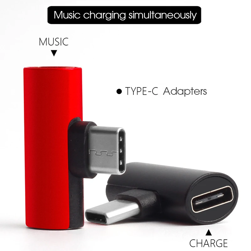 

Dual 2 In 1 TypeC Audio Charging Adapter Converter AUX Splitter Charger Earphone AUX USBC Cable Connector Adapter For Huawei P20