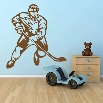 

Free Shipping Wall Decal Sticker hockey stick puck rink sport team game kids bedroom wall art 22inX35in