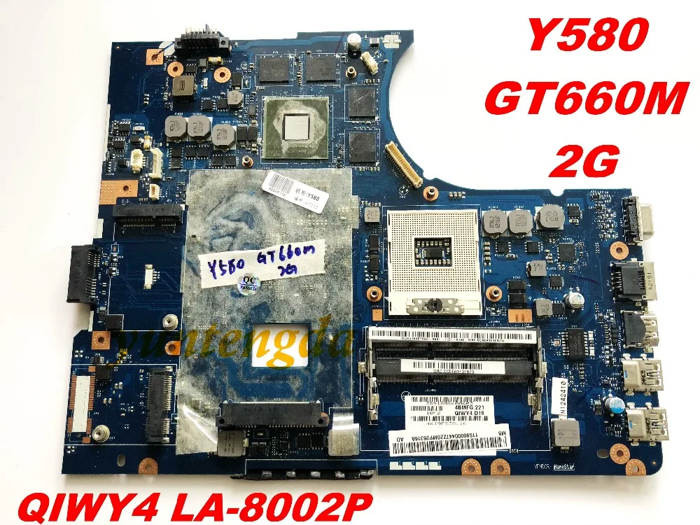 Tanie Oryginalny dla Lenovo Y580 laptopa płyta główna Y580 QIWY4 LA 8002P GT660M 2GB testowane dobry darmowy wysyłka złącza