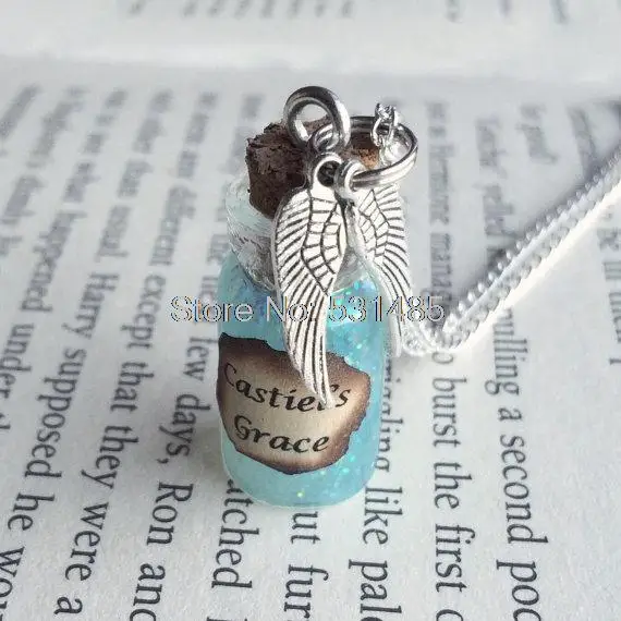 

12pcs/lot Castiel's Grace Bottle Necklace Decoration Keyring inspired Supernatural