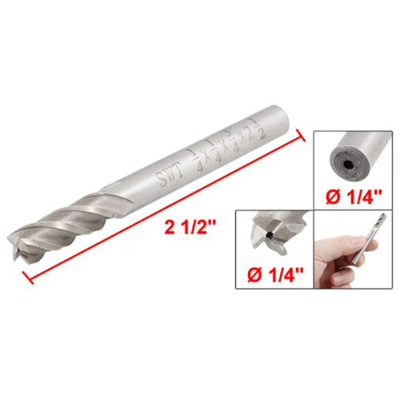 

1 PC Cutting Slotting End Mill Router Bit 4 Flute 1/4" Shank 1/4" Diameter