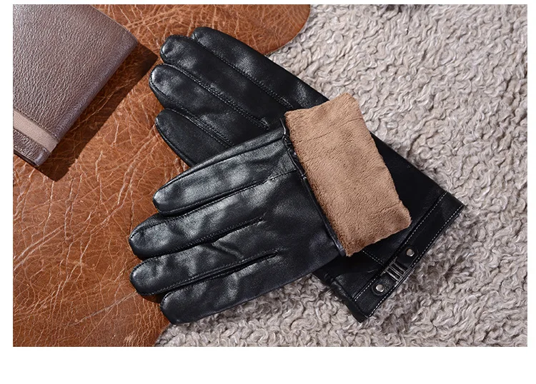 Morewin мужские натуральная кожа перчатки Натуральная козья кожа Черный сенсорный экран вождения перчатки модный бренд весна теплые варежки новые
