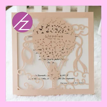 

12pcs/lot free shipping laser cut pearl paper craft Wedding party decoration wedding invitation card wedding supplies Qj-111