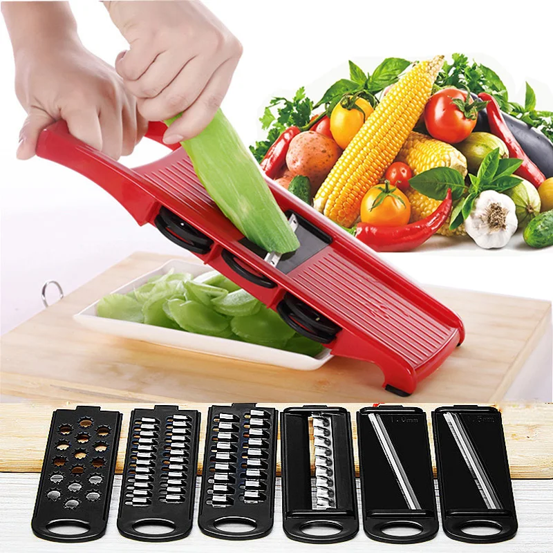 Vegetable Cutter Mandoline Slicer 6 Blades Julienne Grater Fruit Peeler Potato Onion Tools