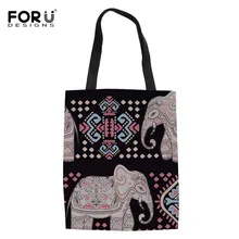 FORUDESIGNS/этническом стиле традиционные Стиль Хозяйственные Сумки для дам с принтами зверей, слона складной сумка Eco Для женщин многофункциональные сумочки