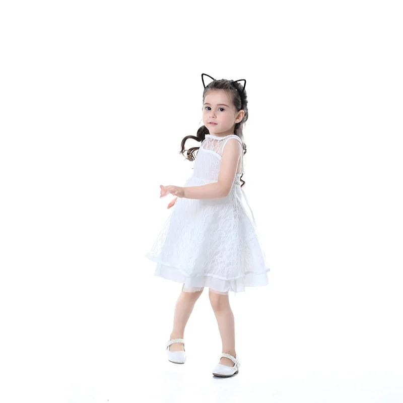 Girls Princess Dresses Summer 2019 Teenager Lace Cutout Open Back Sleeveless Dress Kids Casual Clothes Dress For 4-12 Years Old (2)
