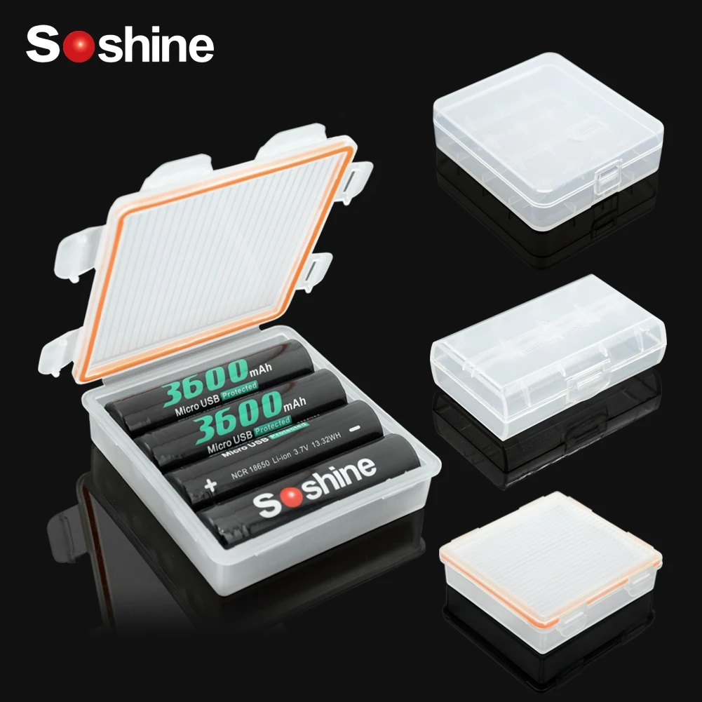 

Soshine Holder Storage Box Cover 8 Kinds Hard Elistooop Plastic Case for 18650 Battery Box Container Bag Case Organizer Box Case
