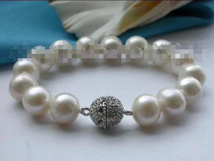 

8" Genuine Natural 13mm White Round Pearl Bracelet #f1376!@^Noble style Natural Fine jewe SHIPPING new >>free shipping