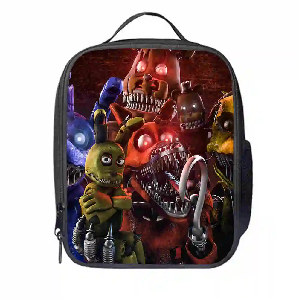 FNAF сумка для ланча животные индивидуальные Фредди сумки Чика; Фокси женщин мужчин подростков мальчиков девочек детей школы изолированный охладитель Tote Box - Цвет: 011LB17