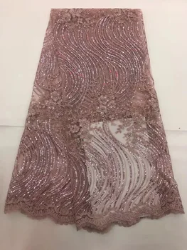 

African lace fabric embroidery high quality African lace fabric glitter sequins African French lace fabric CD26361