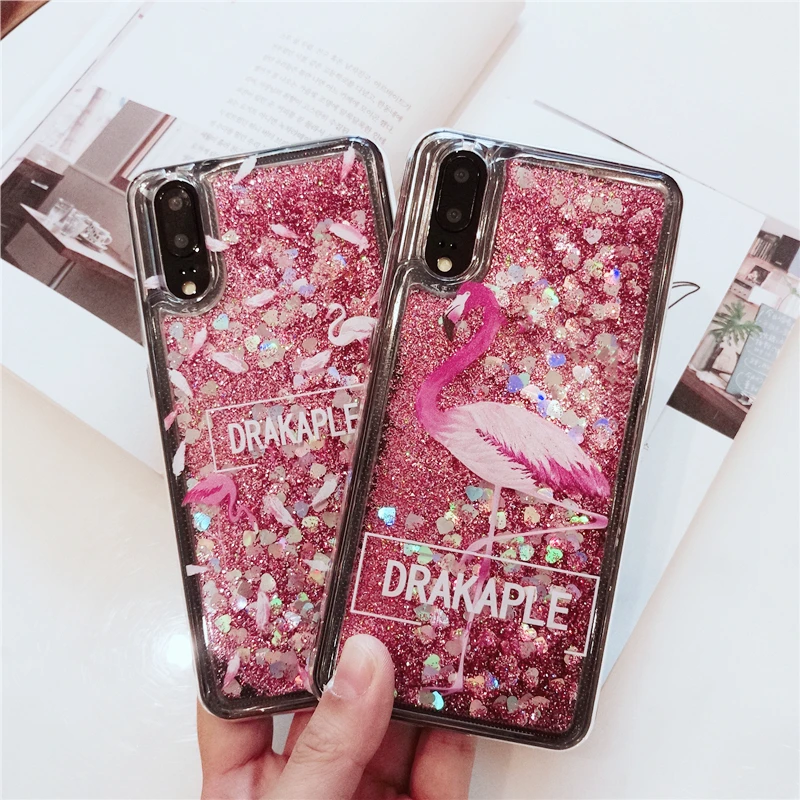 

Fashion Flamingo Liquid Quicksand Soft Silicone Case For Huawei Nove3E Nova 2S P20 Lite Pro For iPhone 6 6s 7 8 Plus X Capa