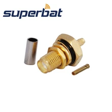 Superbat 10 шт. SMA разъем обжимной разъем Женская перегородка с уплотнительным кольцом RF разъем для RG316 RG174 RG188 LMR100