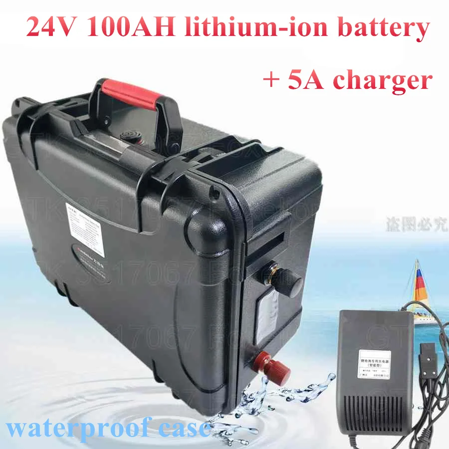 

24V 100AH Electric bicycle Lithium ion Battery 24V Solar Golf Car lipo Battery + 5A charger